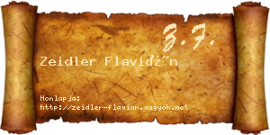 Zeidler Flavián névjegykártya